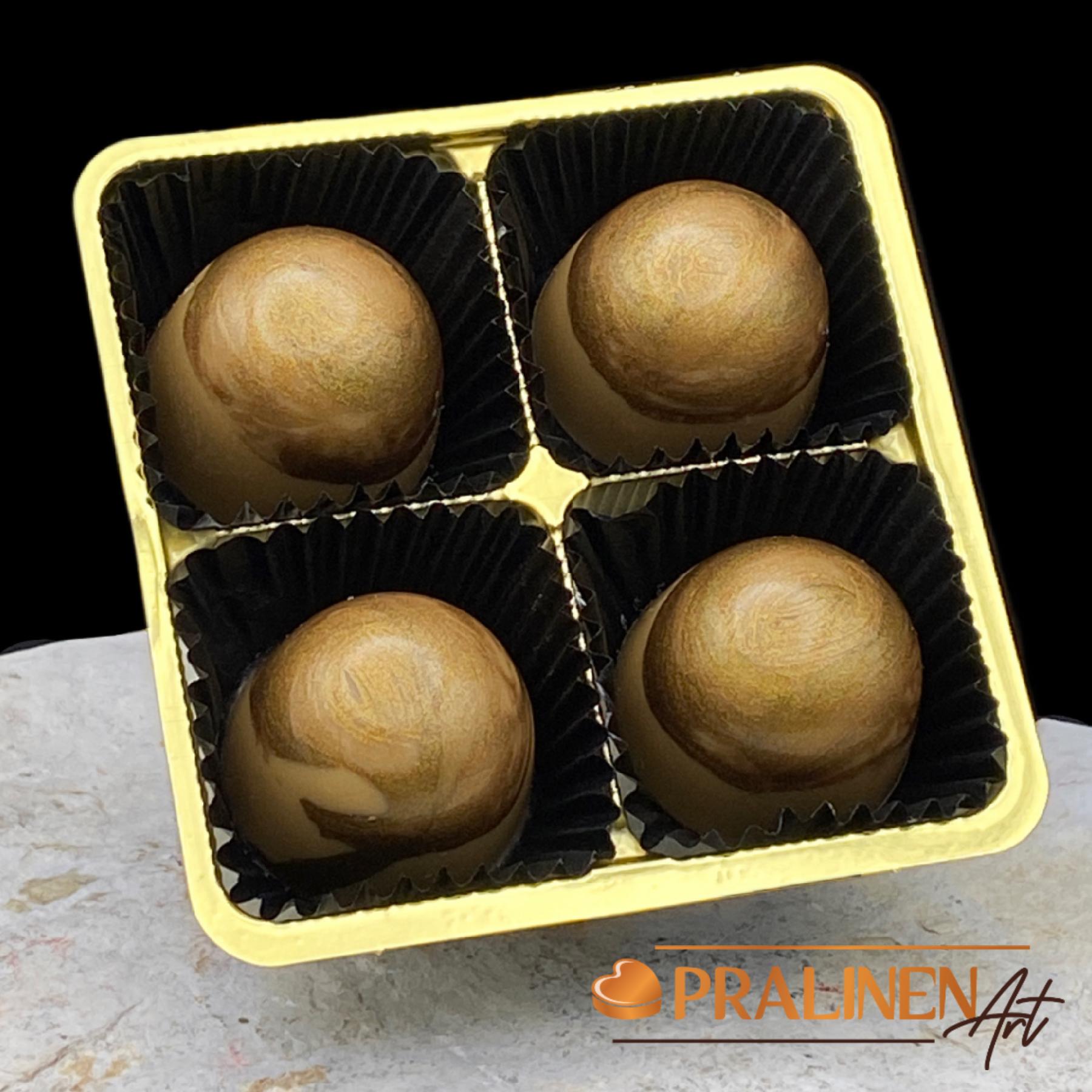 4 Pralinen | gesalzene Erdnuss in Karamell 