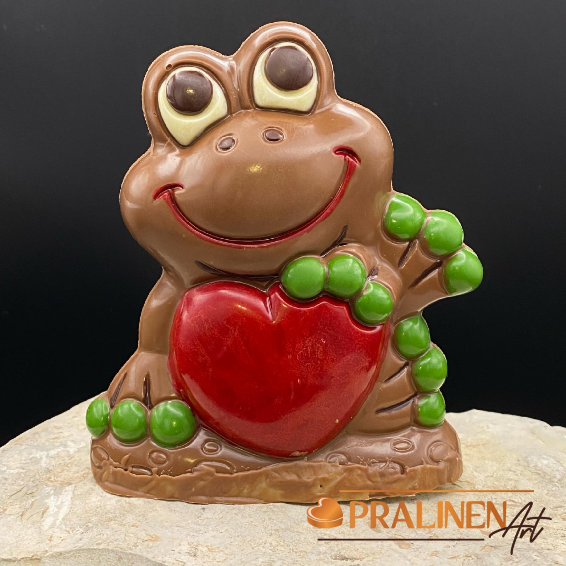 Schokoladen-Frosch mit Herz | Belgische Vollmilchschokolade