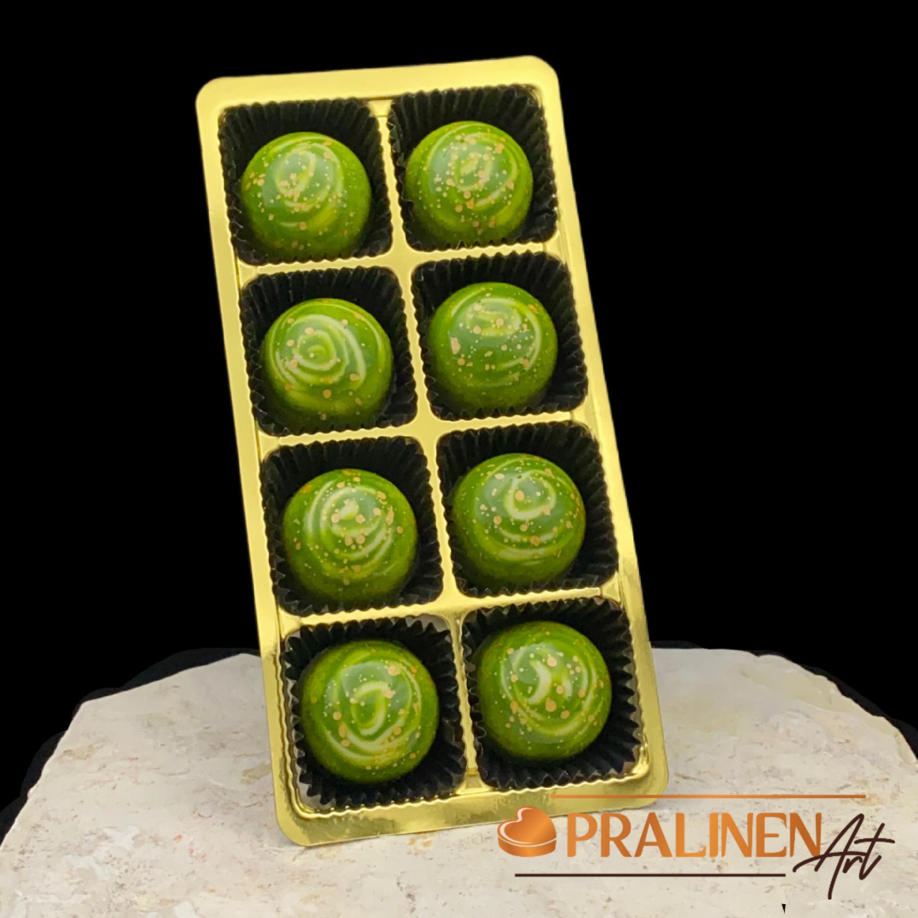 Edle Mojito Pralinen | Weiße Belgische Schokolade mit Limette, Minze und Rohrzucker   | 8 Pralinen