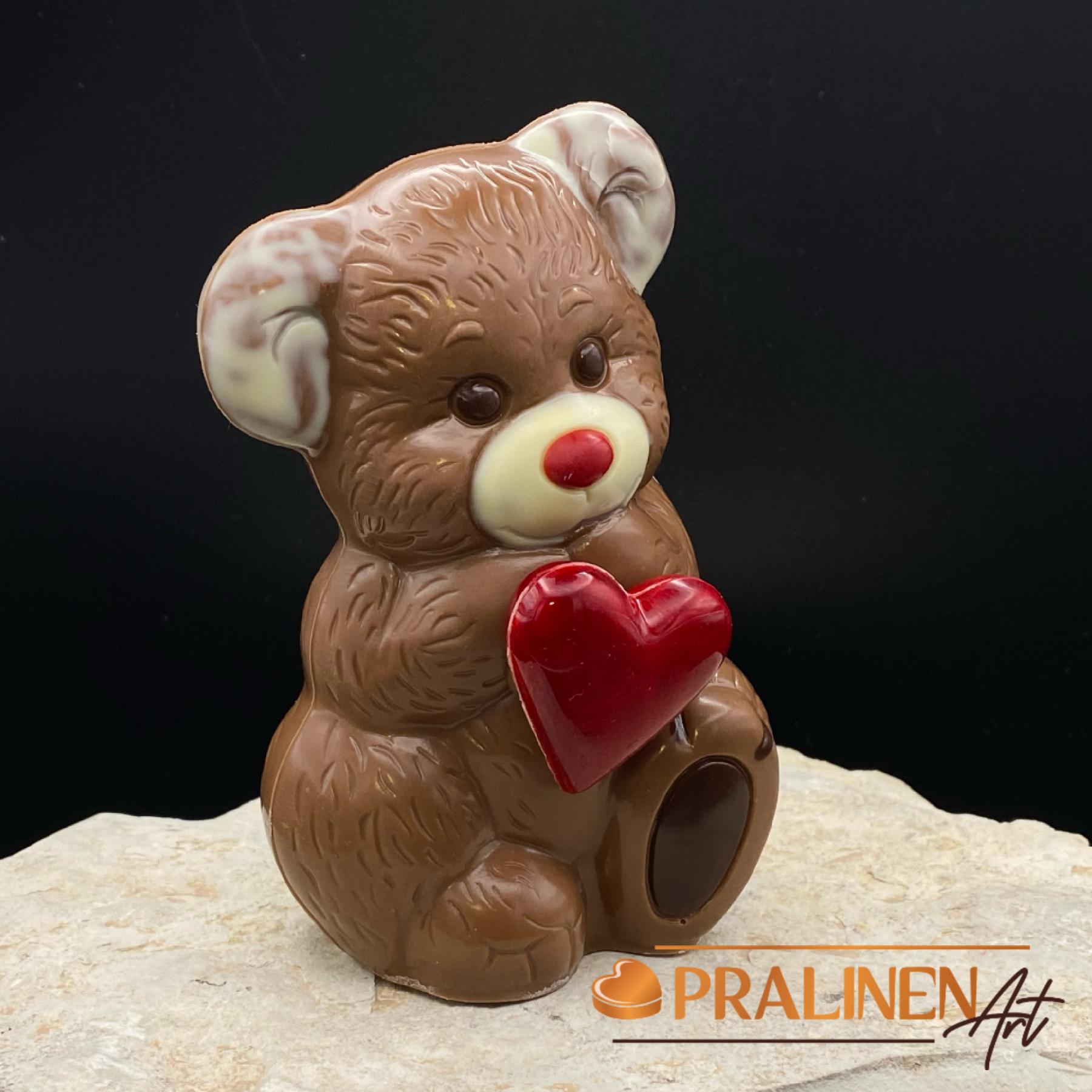 Schokoladen-Teddy mit Herz | Schokoteddy handgefertigt