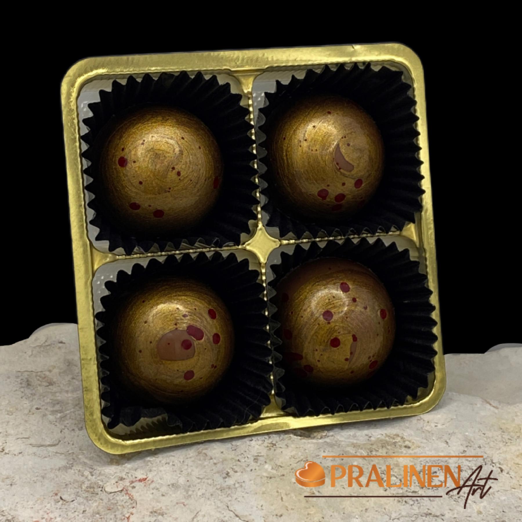 Whisky Praline mit Preußen-Whisky | Vollmilchkuvertüre | 4 handgefertigte Pralinen