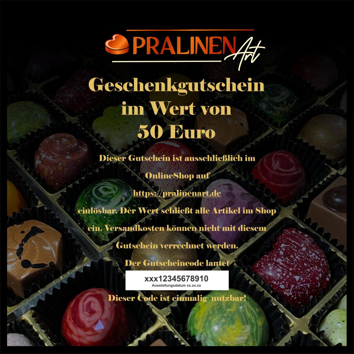 50 Euro Pralinen- und Schokoladen Geschenkgutschein (Besondere Geschenke)