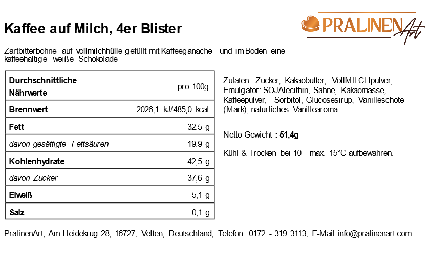 Kaffeepralinen von Pralinenart