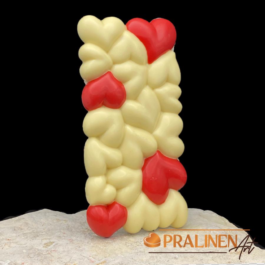 Schokoladentafel von PralinenaArt aus weiße Belgische Schokolade im Hochformat