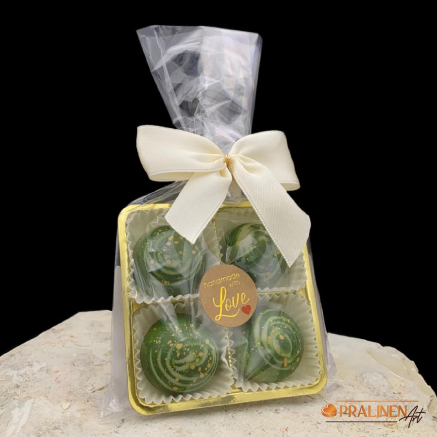 4 Edle handgemachte Mojito Pralinen aus Belgischer Schokolade und ohne Palmöl