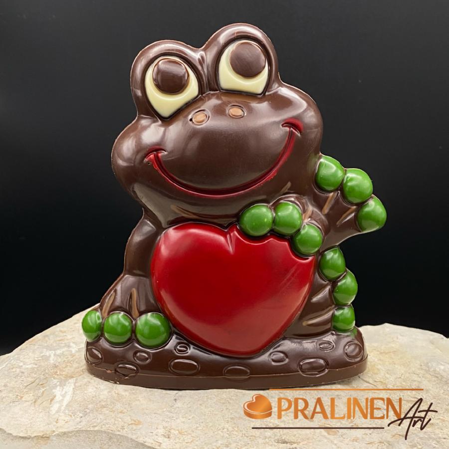 Schokoladen-Frosch mit Herz | Belgische Zartbitterschokolade