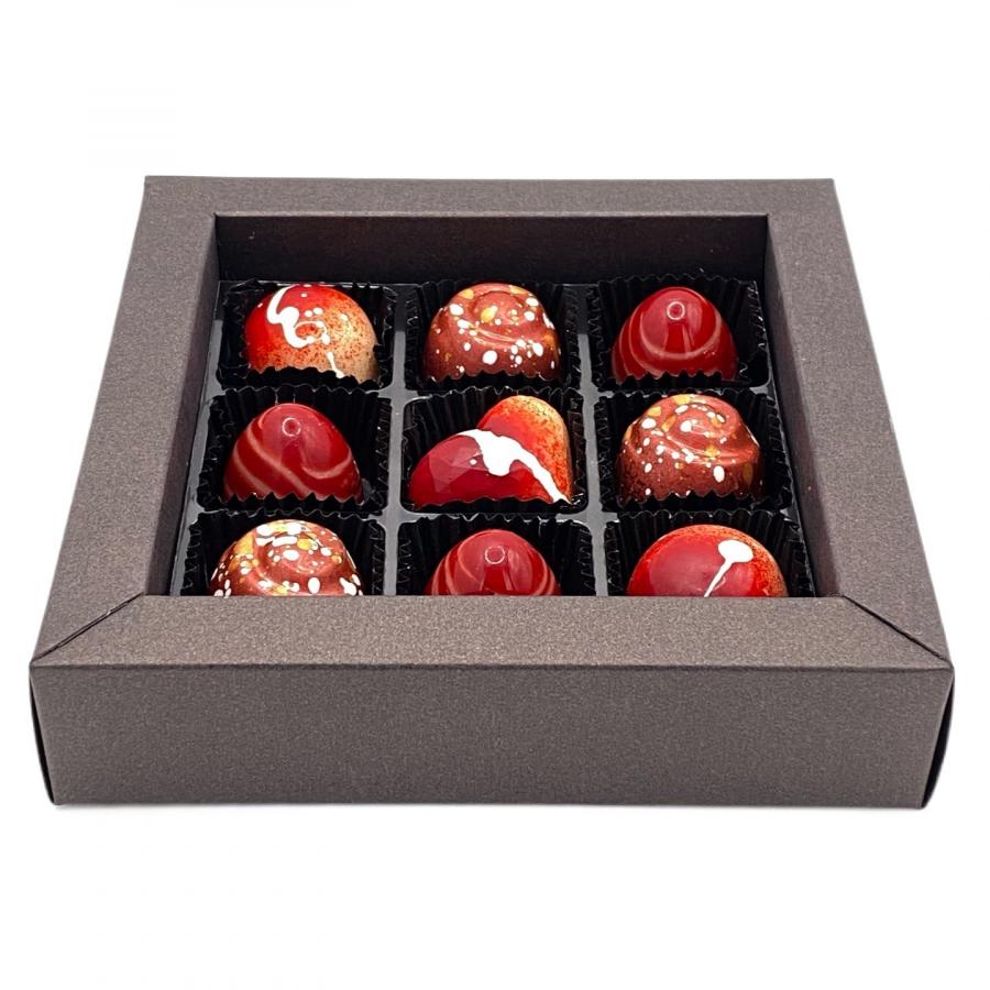 Fruchtige Pralinen Mischung von Pralinenart mit und ohne Alkohol