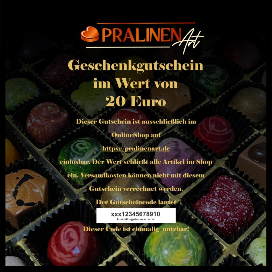 20 Euro Pralinen- und Schokoladen | PralinenArt Geschenkgutschein