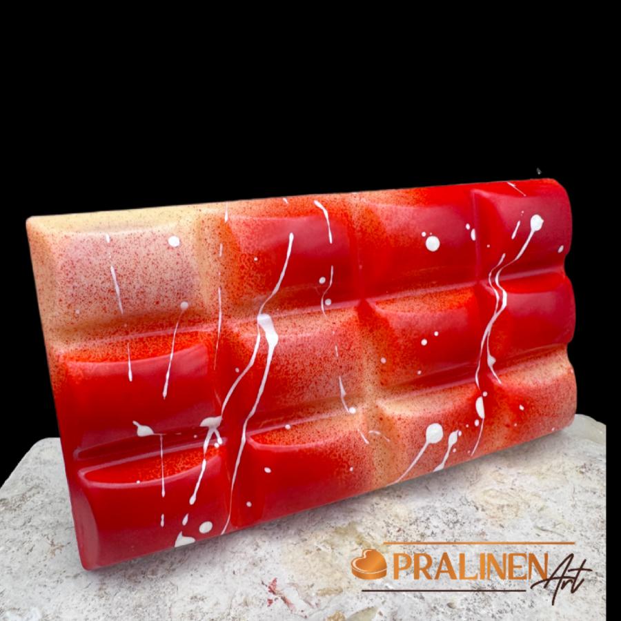 Erdbeer Joghurt - Tafel  | Belgische weiße Schokolade farbig verziert