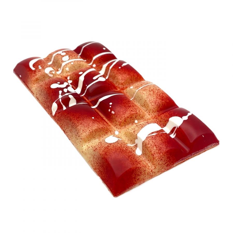 Erdbeere Auf Joghurt Tafel von Pralinebart mit Belgischer weißer Schokolade