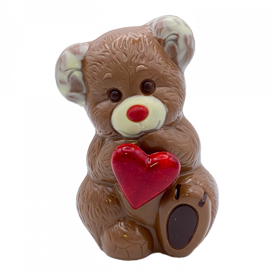 Schoko teddy mit herz von pralinenart