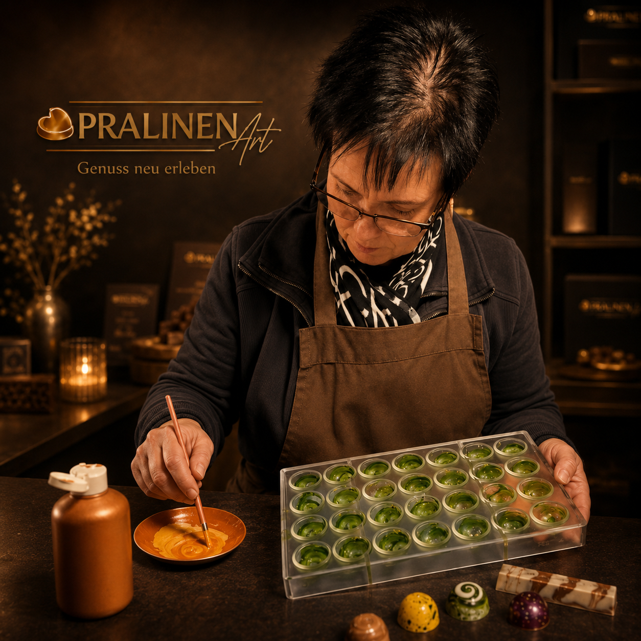 Cindy Welz fertigt Pralinen von Hand in der Schokoladenmanufaktur PralinenArt in Velten