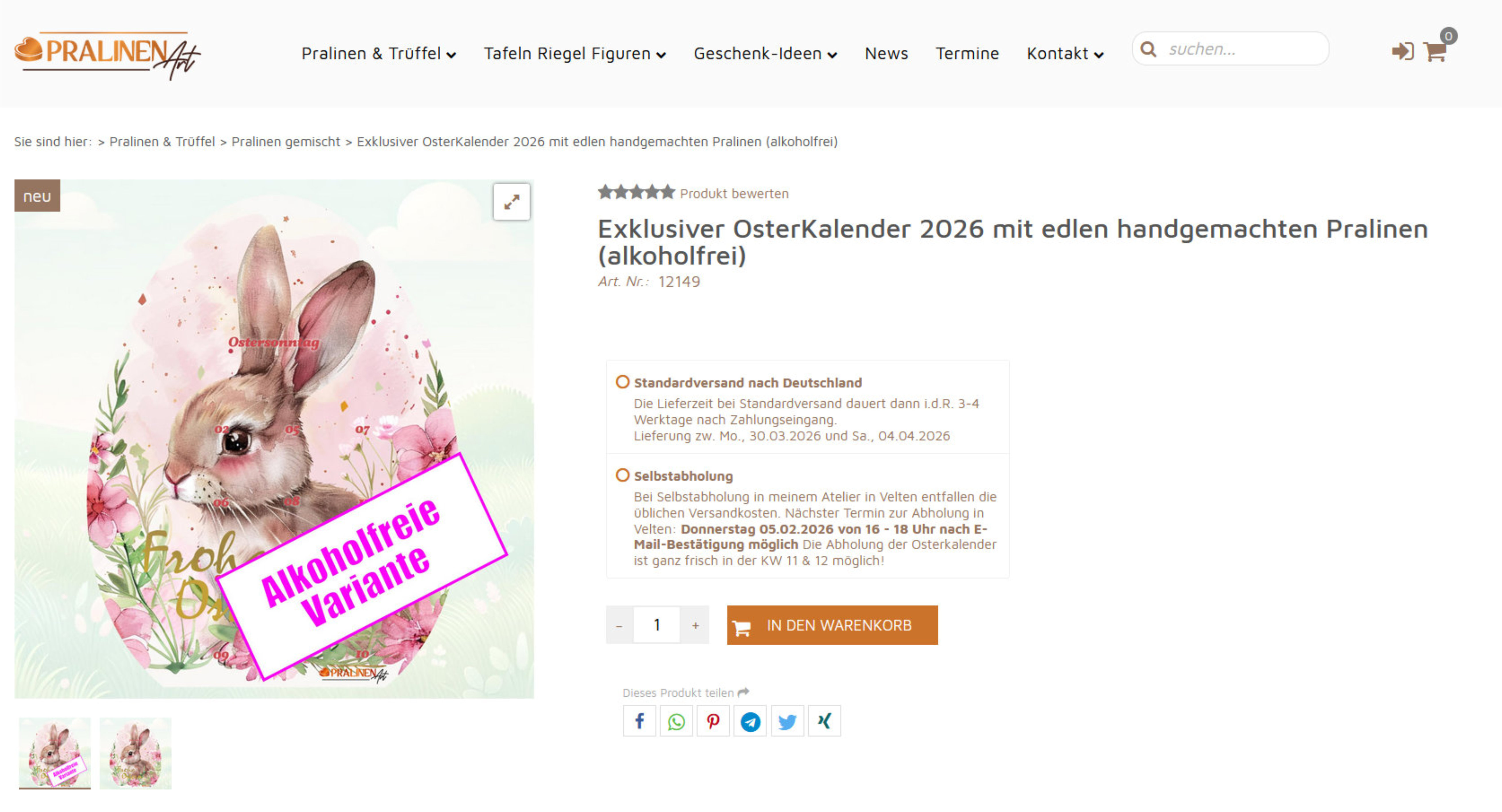 Osterkalender von PralinenArt